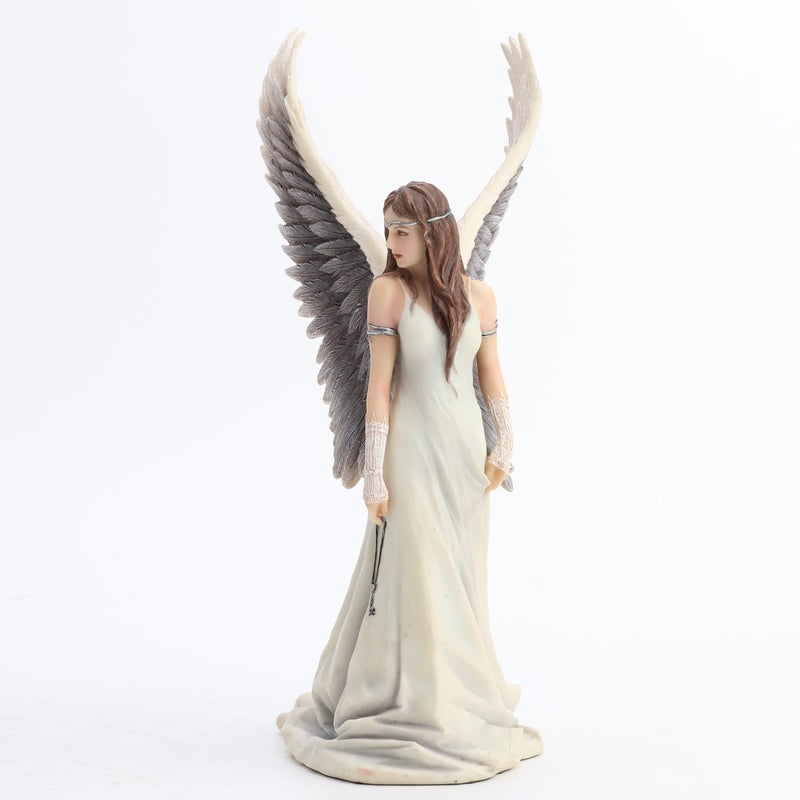 US 9.5 Inch Spirit Guide Fairy Decorative Statue Figurine, White and Gray - Image 2